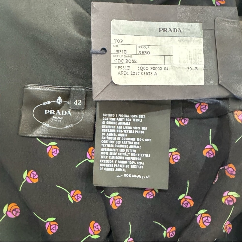 Prada Women’s Silk Floral Rose Print Peplum Camisole Boatneck Sleeveless Top NEW - Picture 15 of 16